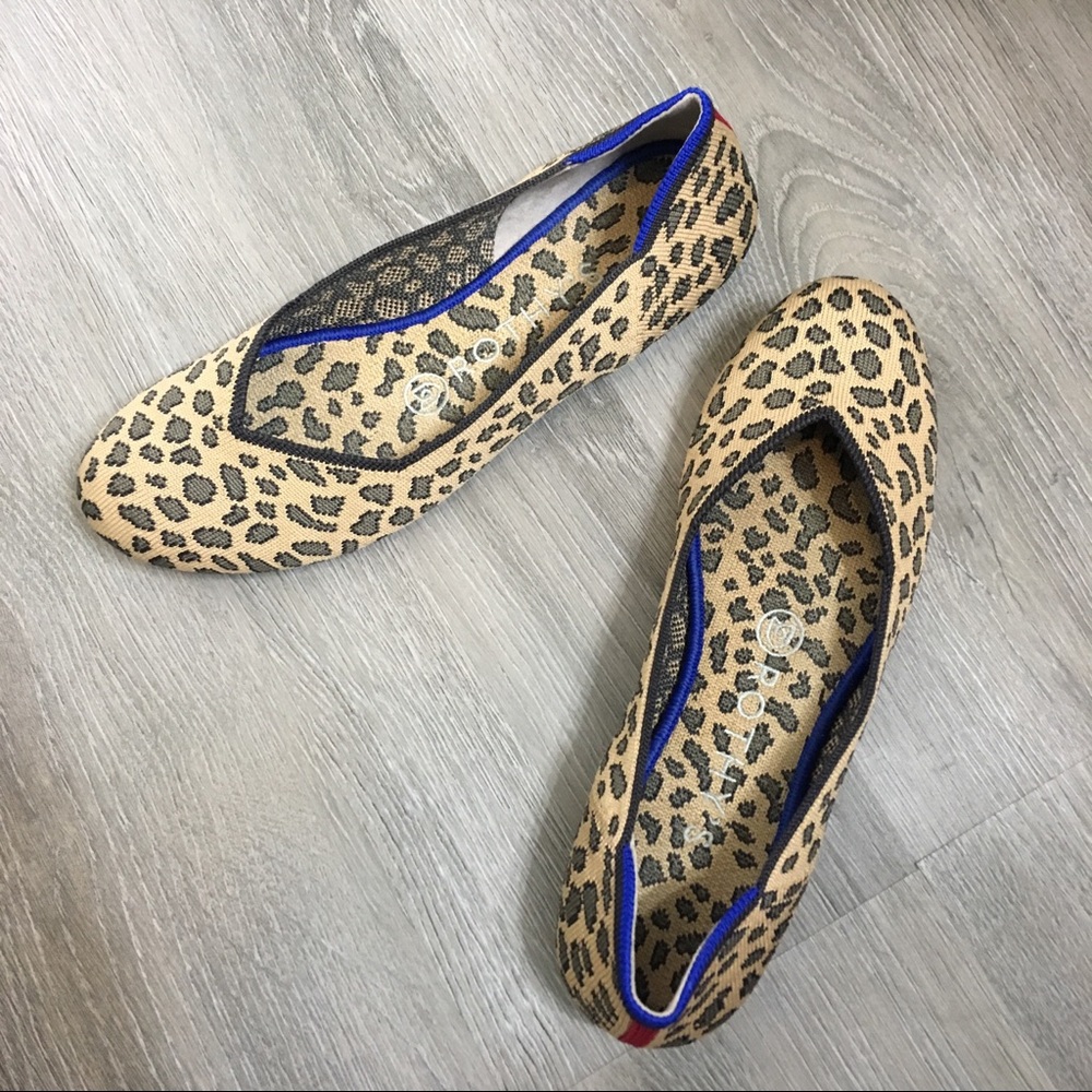 Rothy’s Rounded-Toe Cheetah Flats 6.5